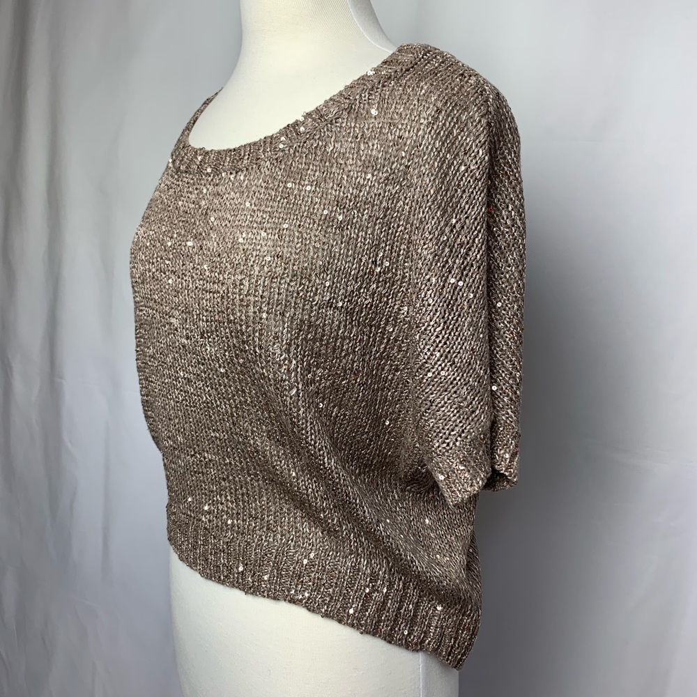 KENAR sequined  cape sleeves poncho sweater